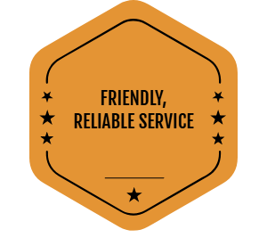 Friendly, Reliable Service badge