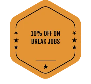 10% off on break jobs badge